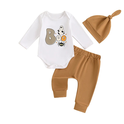 Baby Boy Halloween Outfit Ghost Print Long