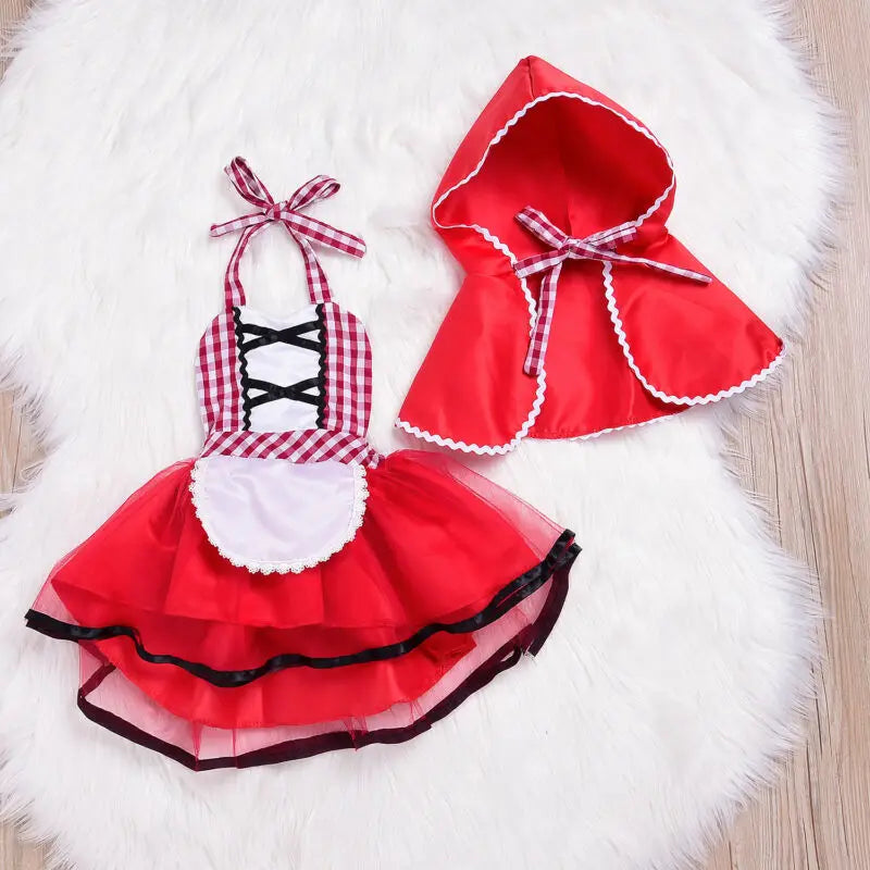 Newborn Little Red Riding Hood Cosplay Costume Christmas Outfit Xmas