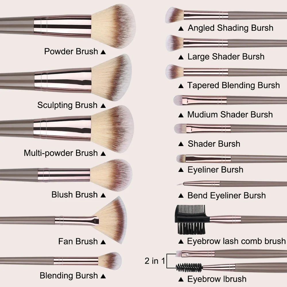 3-20Pcs Makeup Brush Set Professional Cosmetic Blush Highlighter