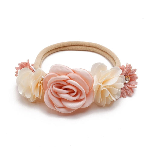 Artificial Flower Baby Headband Hundred Day Newborn Infant Toddler for