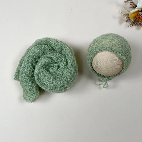 2pcs Set Newborn Photo Shooting Props Knitted Mohair 150*40