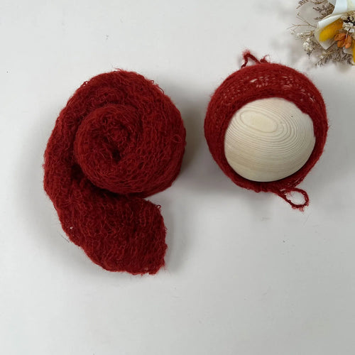 2pcs Set Newborn Photo Shooting Props Knitted Mohair 150*40