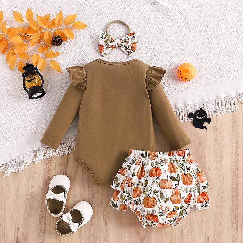 Baby Girl Halloween Outfit Ruffled Long Sleeve