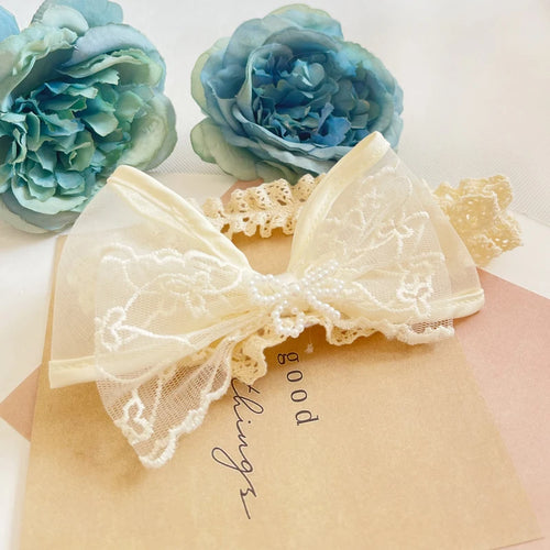 Lace Flowers Bow knot Baby Headband