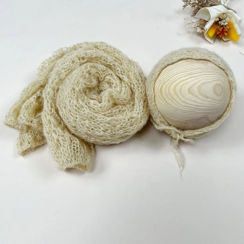 2pcs Set Newborn Photo Shooting Props Knitted Mohair 150*40