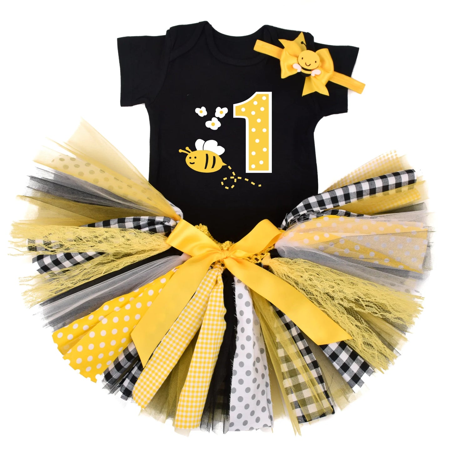 Baby Girl Bee 1st Birthday Tutu outfit Bee Tutus Girls Birthday Party