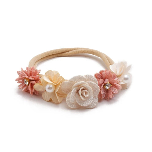 Artificial Flower Baby Headband Hundred Day Newborn Infant Toddler for