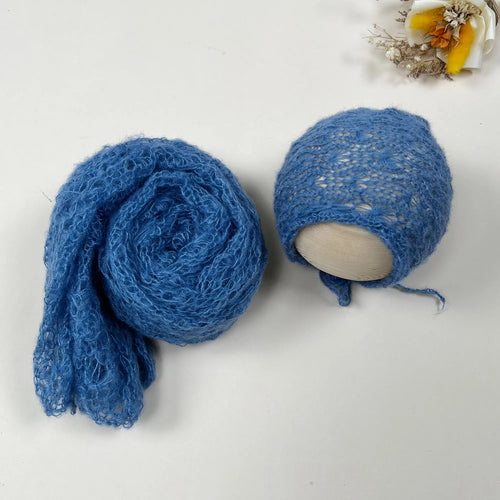 2pcs Set Newborn Photo Shooting Props Knitted Mohair 150*40