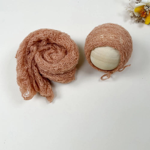 2pcs Set Newborn Photo Shooting Props Knitted Mohair 150*40