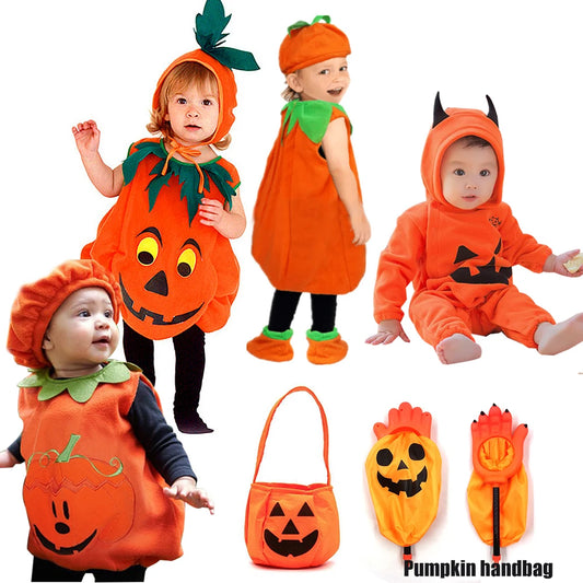 Halloween Romper Pumpkin Set with Hat