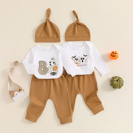 Baby Boy Halloween Outfit Ghost Print Long