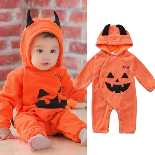 Halloween Romper Pumpkin Set with Hat