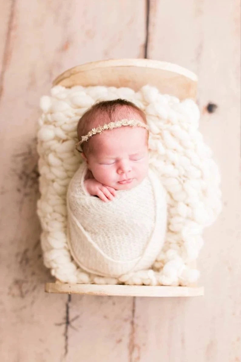 Sunshine Newborn Photography Props Small Wooden Bed Full Moon Do Old