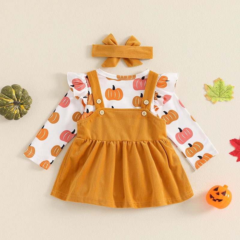 Halloween Outfit Long Sleeve Romper Pumpkin Ghost Bat