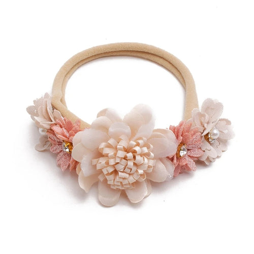 Artificial Flower Baby Headband Hundred Day Newborn Infant Toddler for