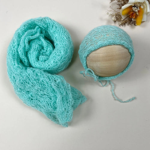 2pcs Set Newborn Photo Shooting Props Knitted Mohair 150*40