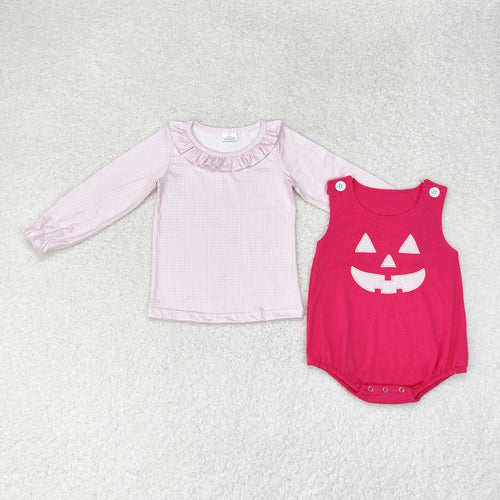 Long Sleeves Plaid Shirt Embroidery Pumpkin