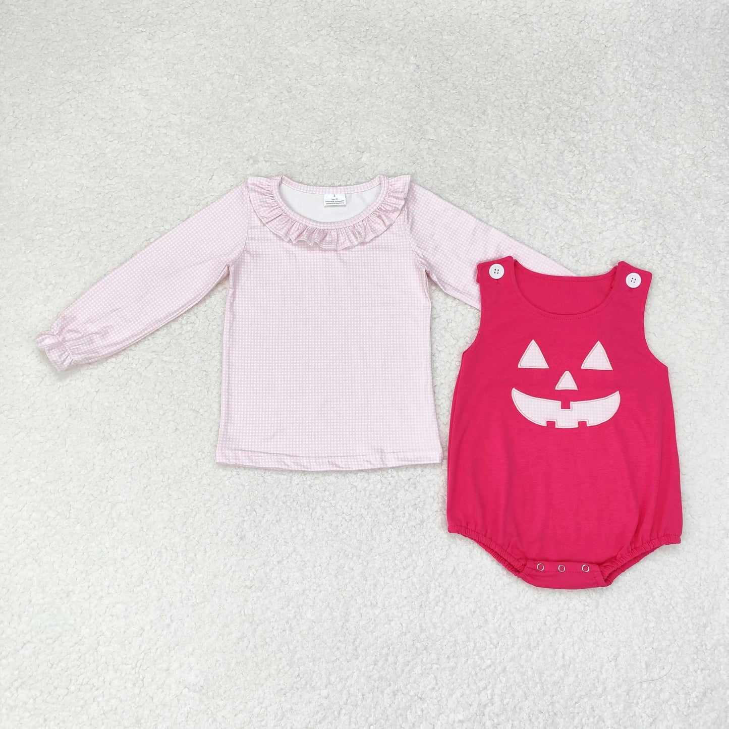 Long Sleeves Plaid Shirt Embroidery Pumpkin