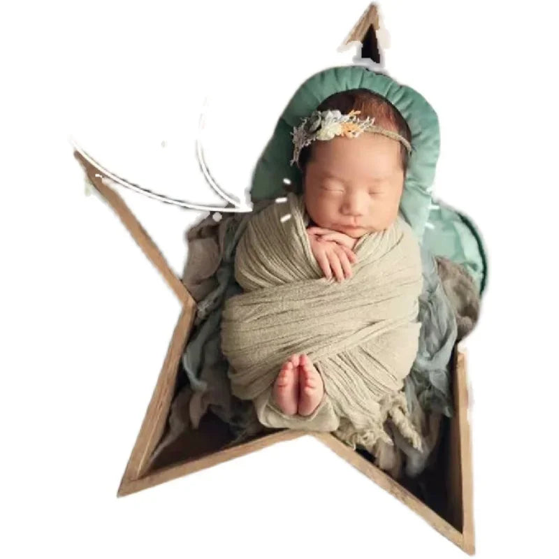 Baby Star Bed Newborn Photography Props Handmade Wood Shooting