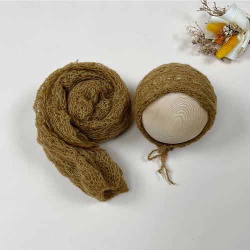 2pcs Set Newborn Photo Shooting Props Knitted Mohair 150*40