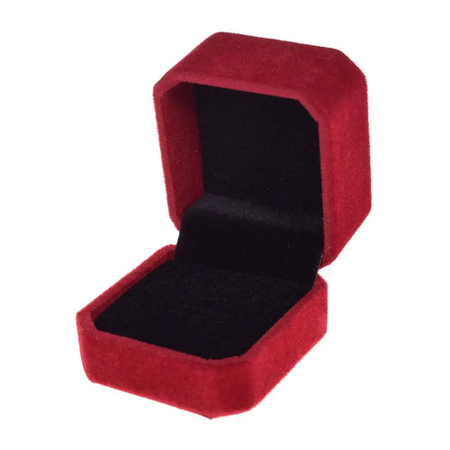 New Hollow Red Velvet Ring Box Couple Double Ring Bearer Box For