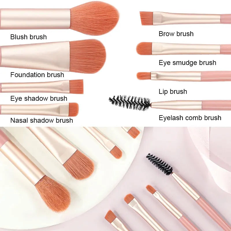 8PCS Makeup Brushes Set for Cosmetic Concealer eyelashes Blush Loose