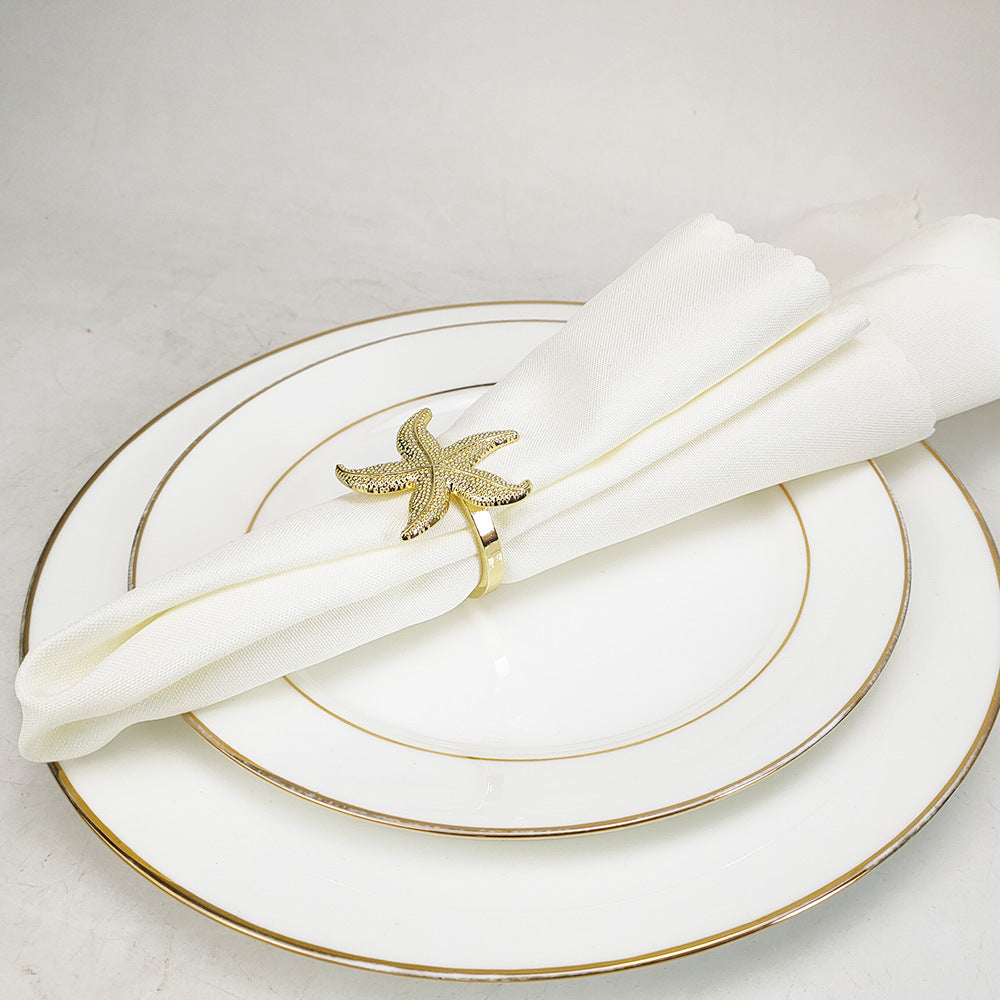 Starfish Napkin Ring Western Restaurant Napkin Ring Wedding Ocean Series Theme Napkin Ring