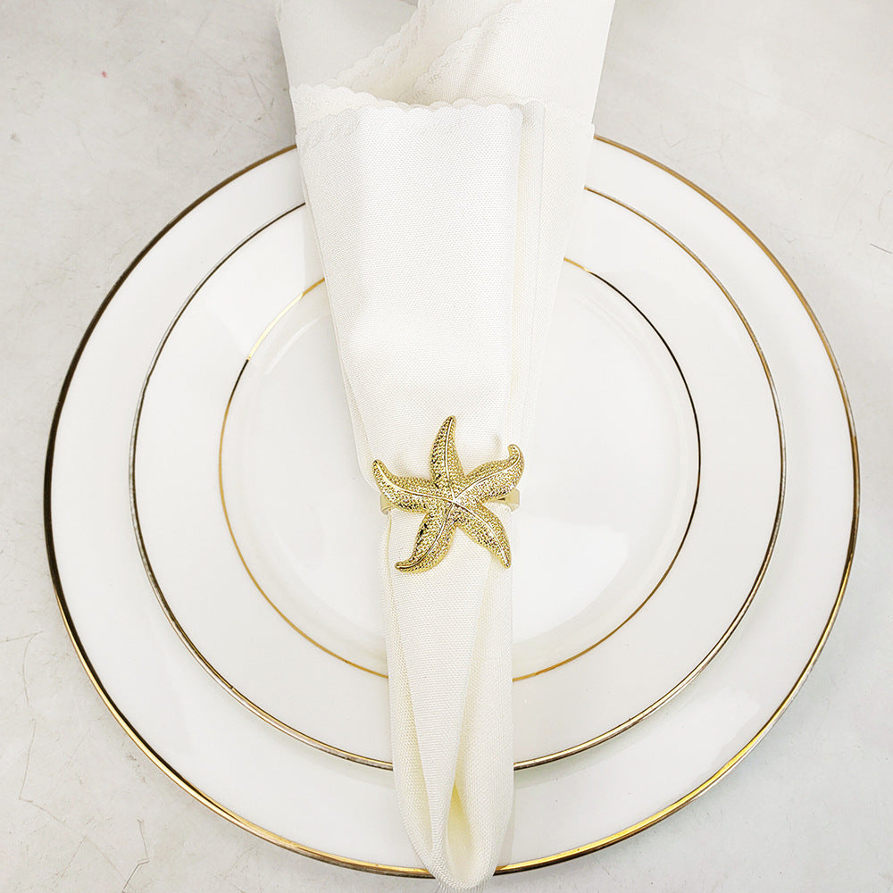 Starfish Napkin Ring Western Restaurant Napkin Ring Wedding Ocean Series Theme Napkin Ring