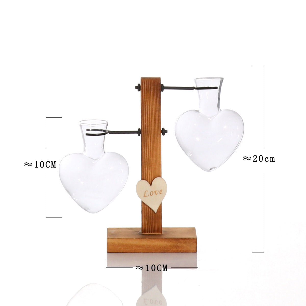 Love Heart Shape Clear Glass Hydroponic