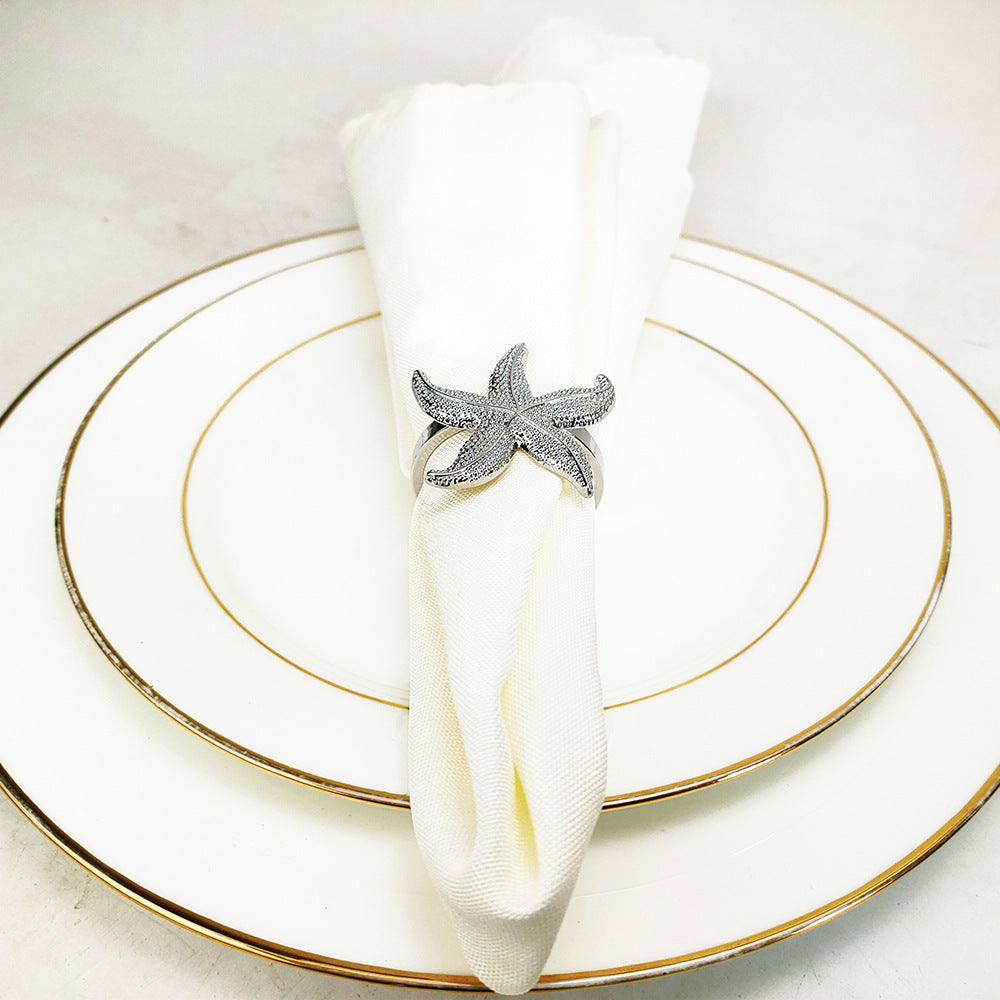 Starfish Napkin Ring Western Restaurant Napkin Ring Wedding Ocean Series Theme Napkin Ring