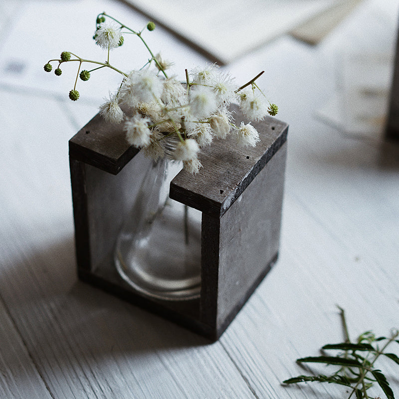 Wooden Antique Glass Vase Ornaments